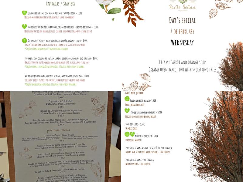 Santo Seitan Menu