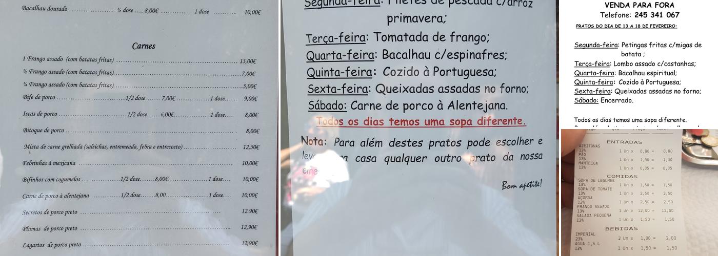 Restaurante Churrasqueira Avô Marmelo Menu