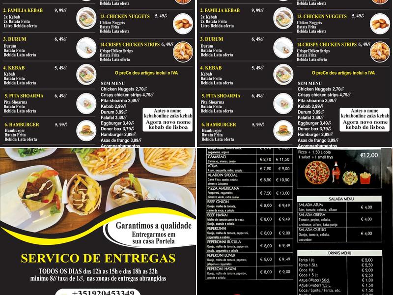 Kebab de Lisboa Menu
