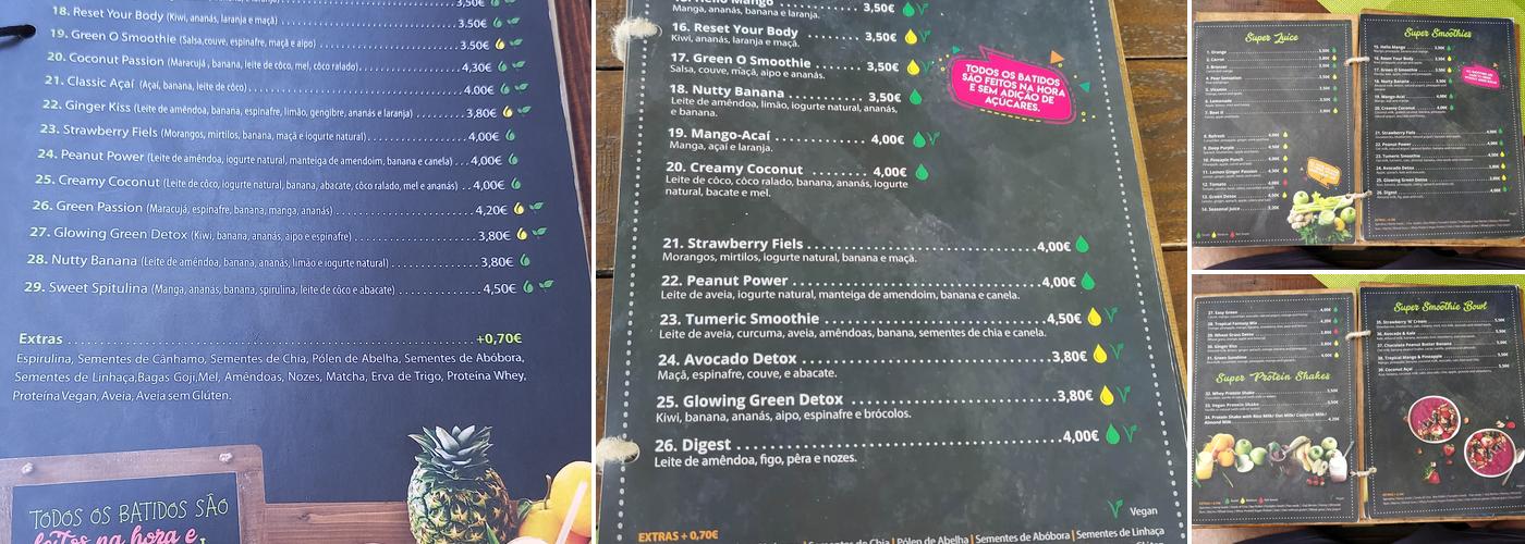 Super Juice Menu