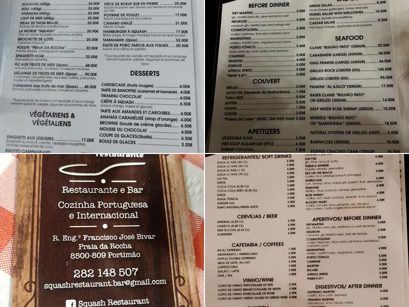 Squash Menu