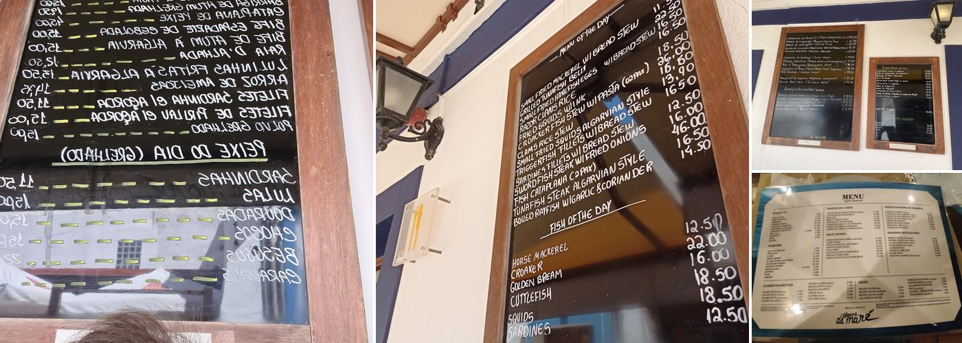 Taberna da Maré Menu