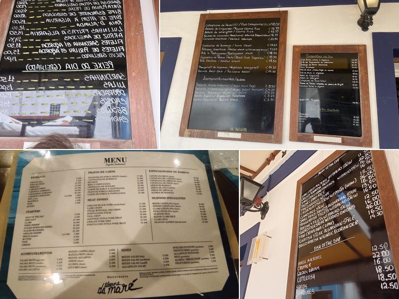 Taberna da Maré Menu