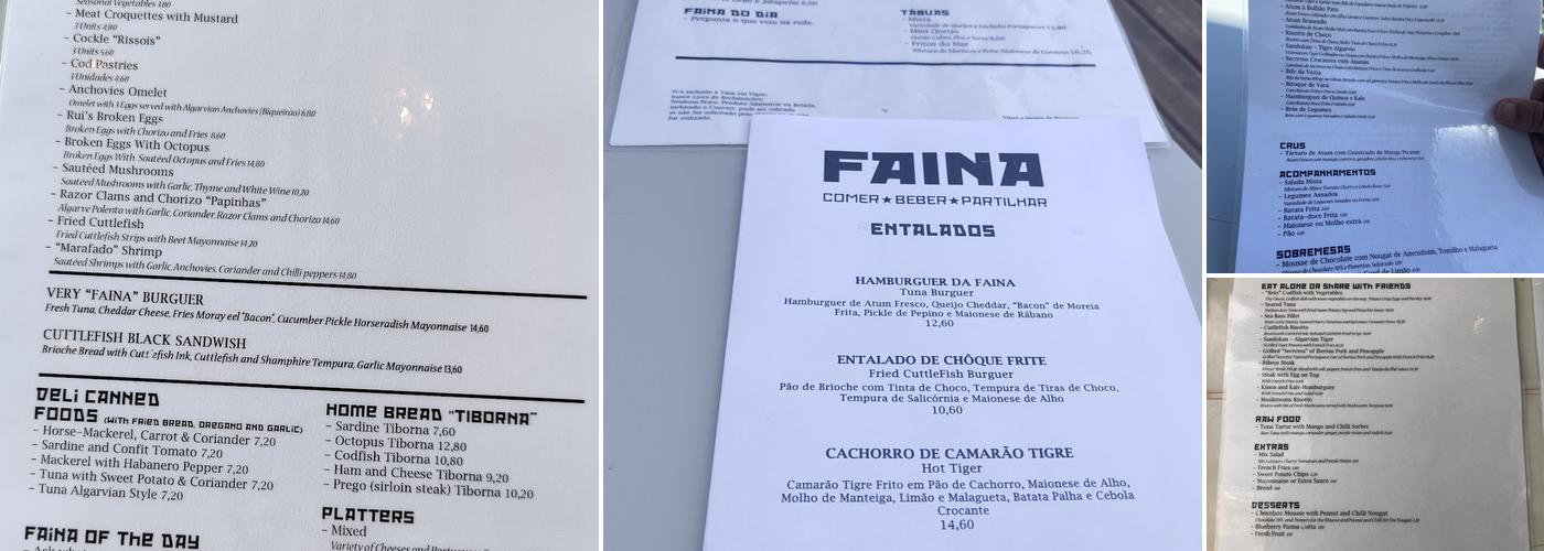 Faina Menu