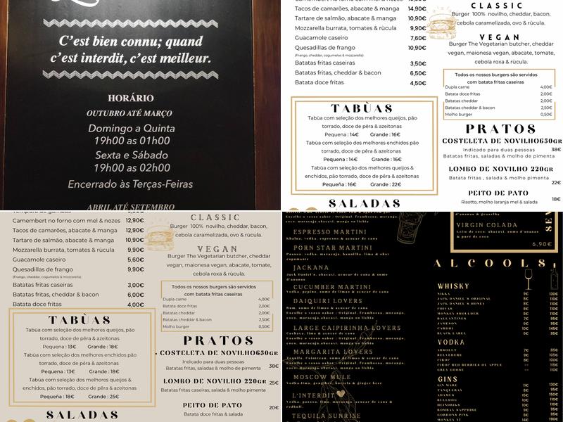 L'Interdit Menu
