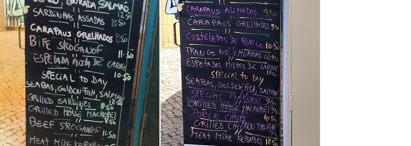 Restaurante Nave Menu