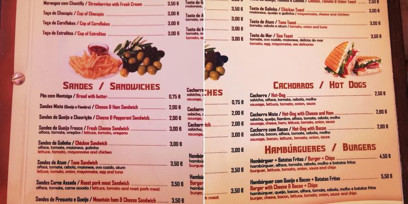 Morango Ice Menu
