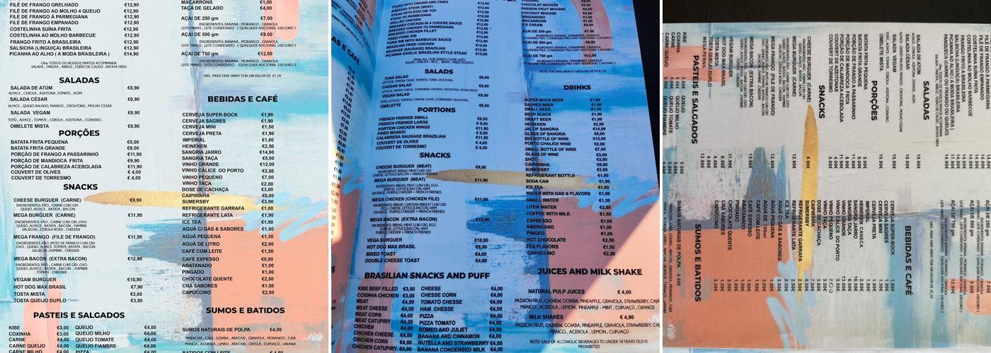 Carpe Diem Bistro (Comida brasileira Carpe Diem Bistro) Menu