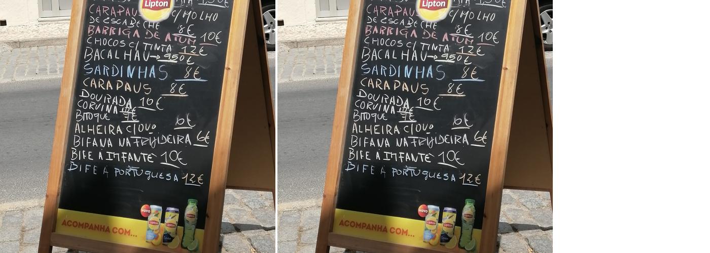 Snack-bar O Infante Menu