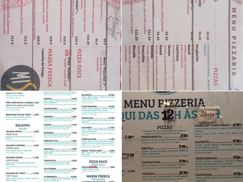 Pizzaria Mist Menu