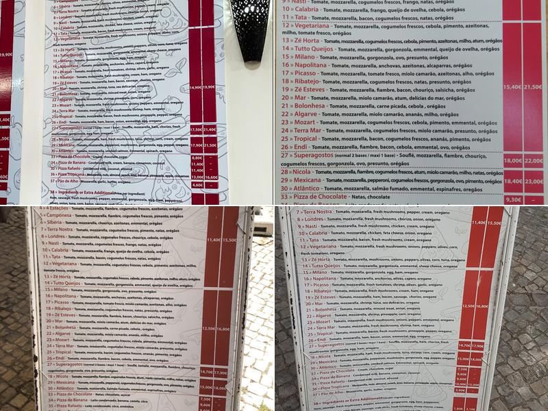 MAXIPIZZA Menu