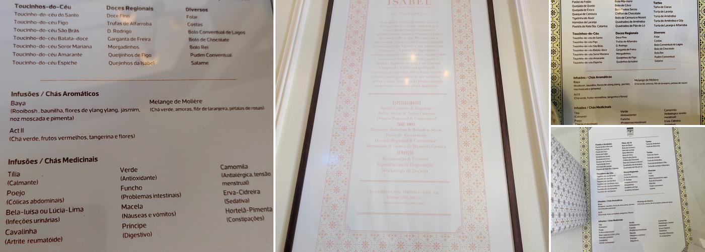 The House of Isabel - Pastry & Tea Room Menu