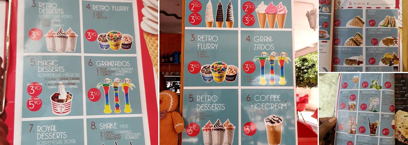 Retro Ice Cream Menu