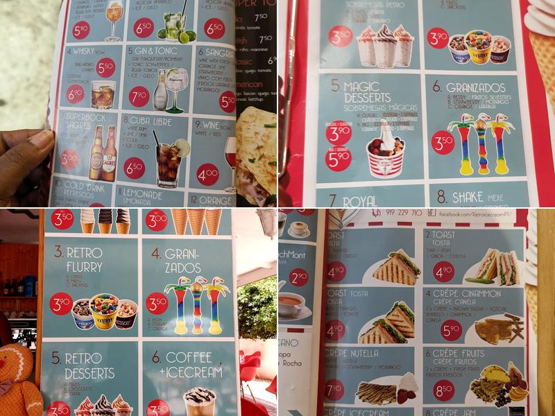 Retro Ice Cream Menu