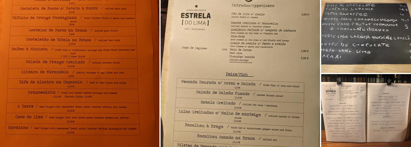 Estrela do Lima (Restaurante Estrela do Lima) Menu