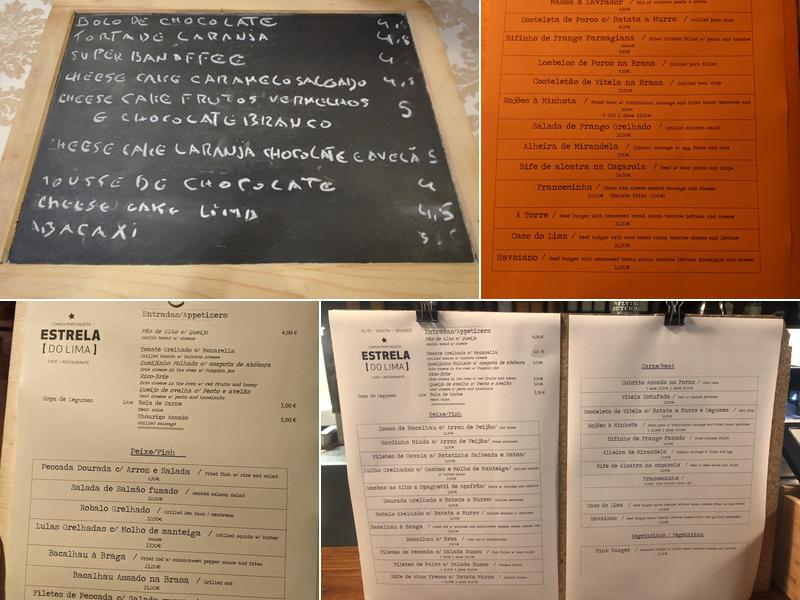 Estrela do Lima (Restaurante Estrela do Lima) Menu