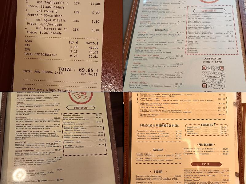 Portarossa Menu
