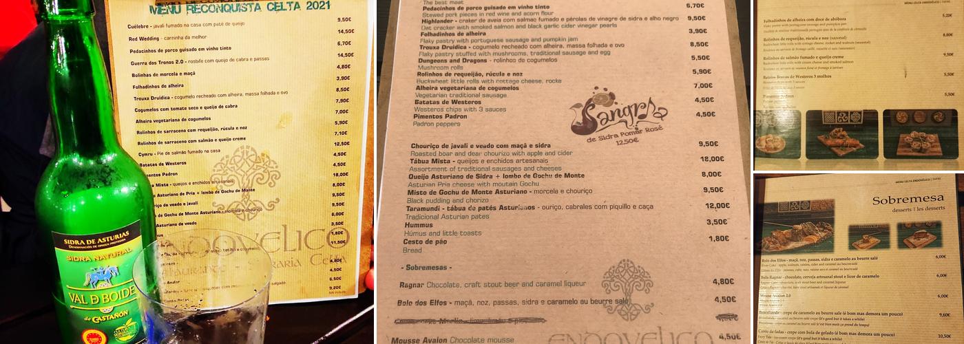 Celta Endovélico Menu