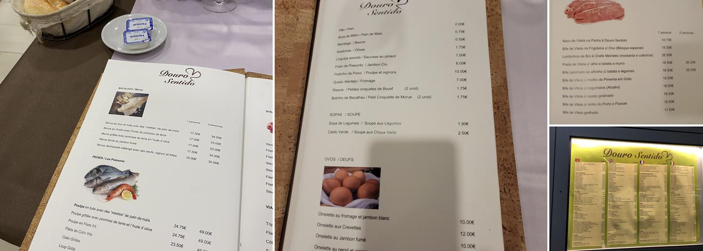 Douro Sentido Menu