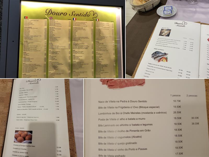 Douro Sentido Menu