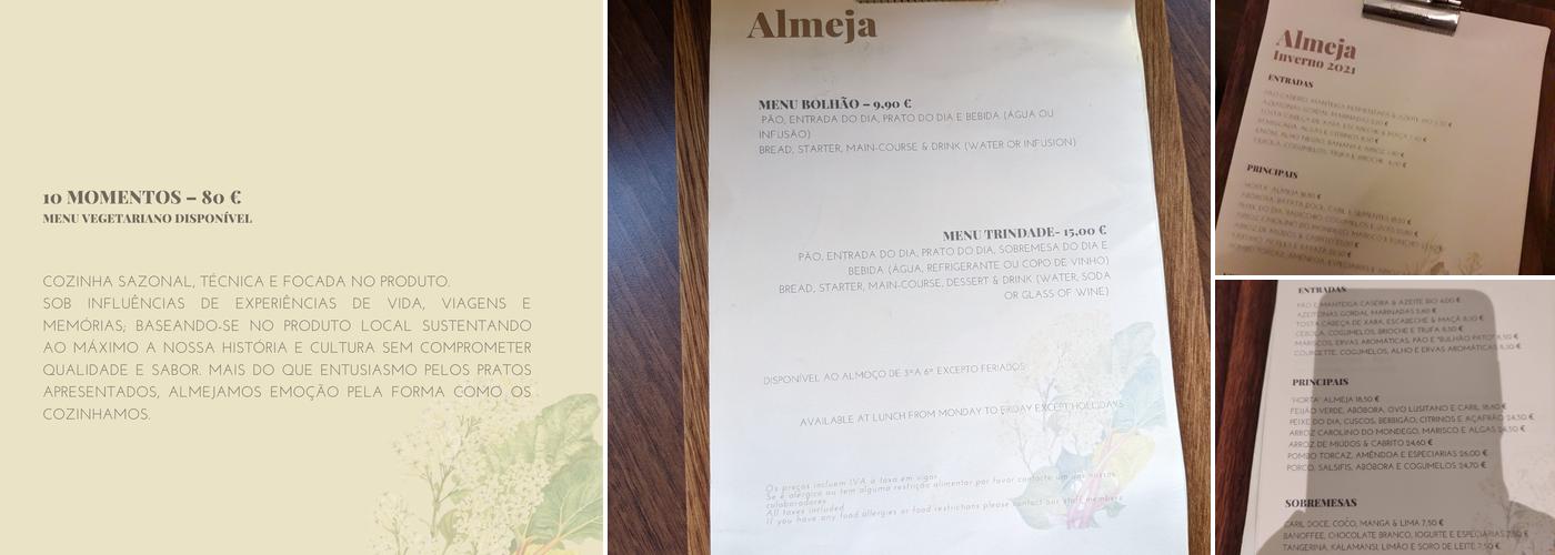 Almeja Menu