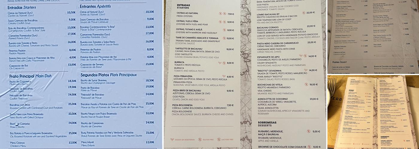 Terra Nova Menu