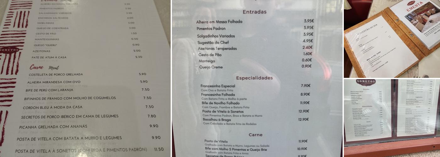 Sonetos Menu