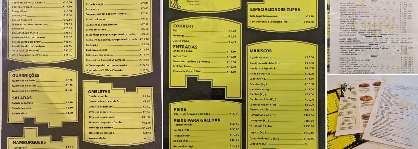 CUFRA Menu