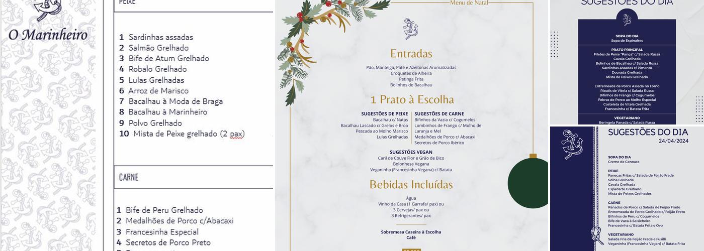 O Marinheiro (O Marinheiro Porto) Menu