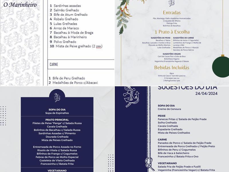 O Marinheiro (O Marinheiro Porto) Menu