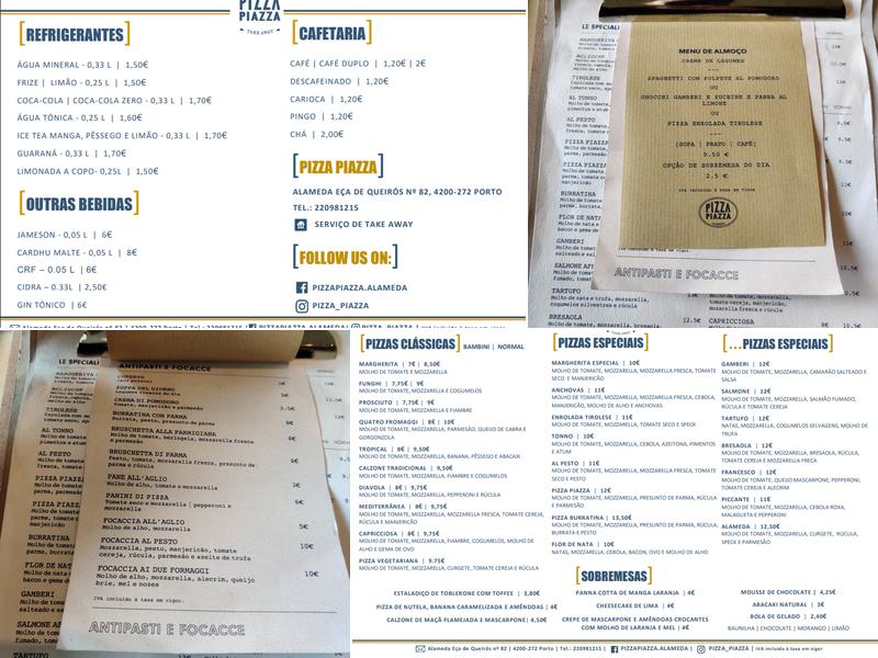 Pizza Piazza Menu