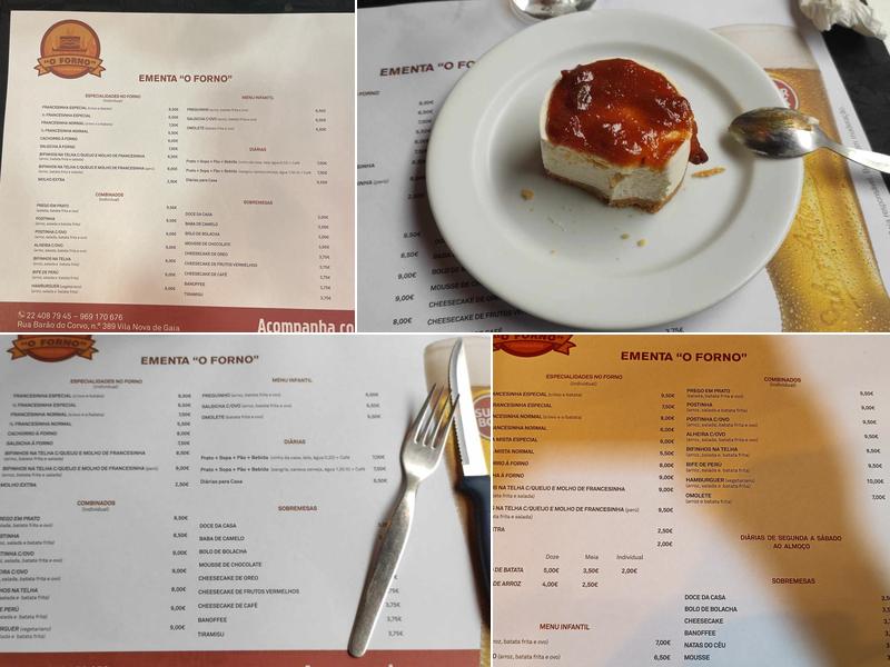 O Forno Menu
