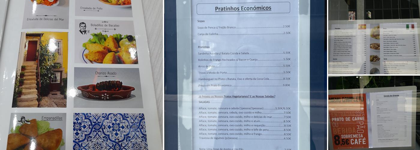 Estrela do Oriente Menu