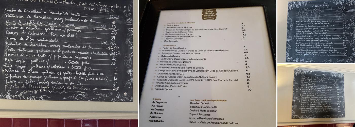 Solar Moinho de Vento Menu