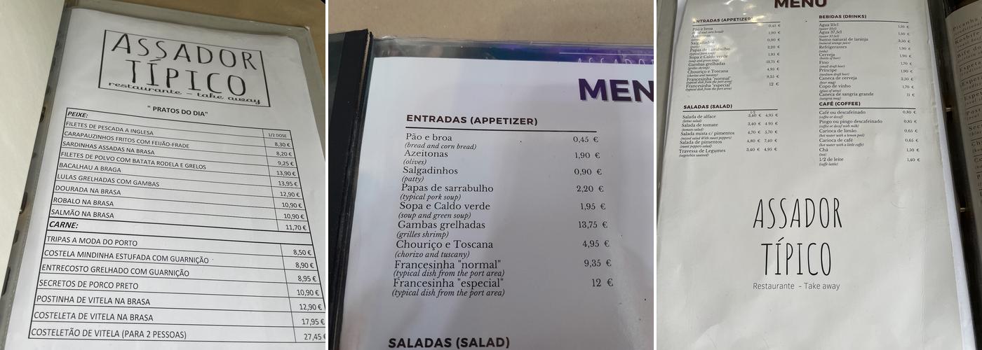 Assador Típico Menu