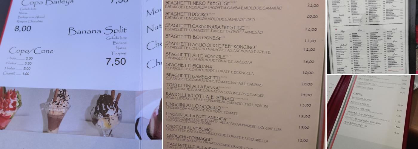 Ristorante Pizzeria S. Martino Prestige Menu