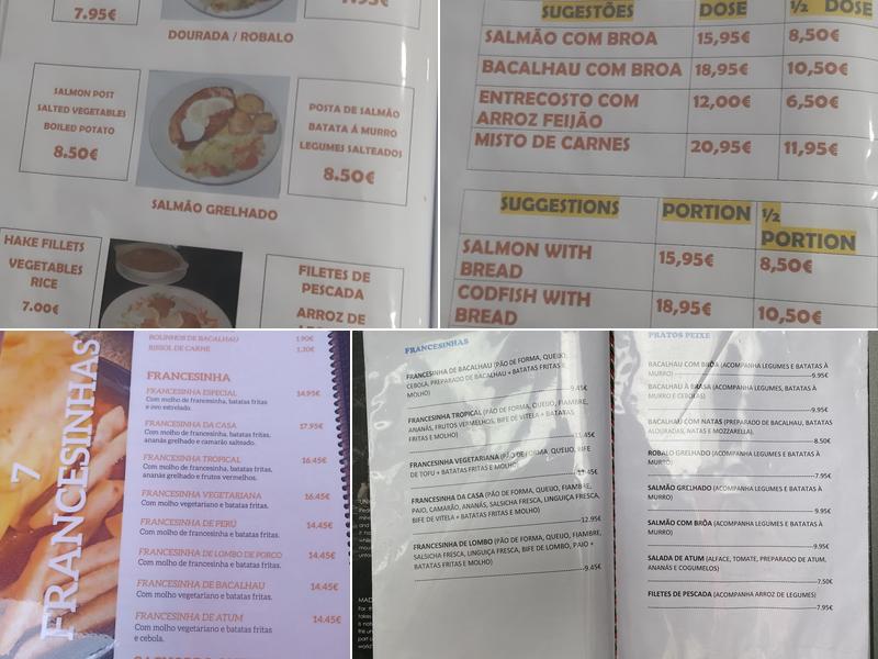 7Francesinhas Menu