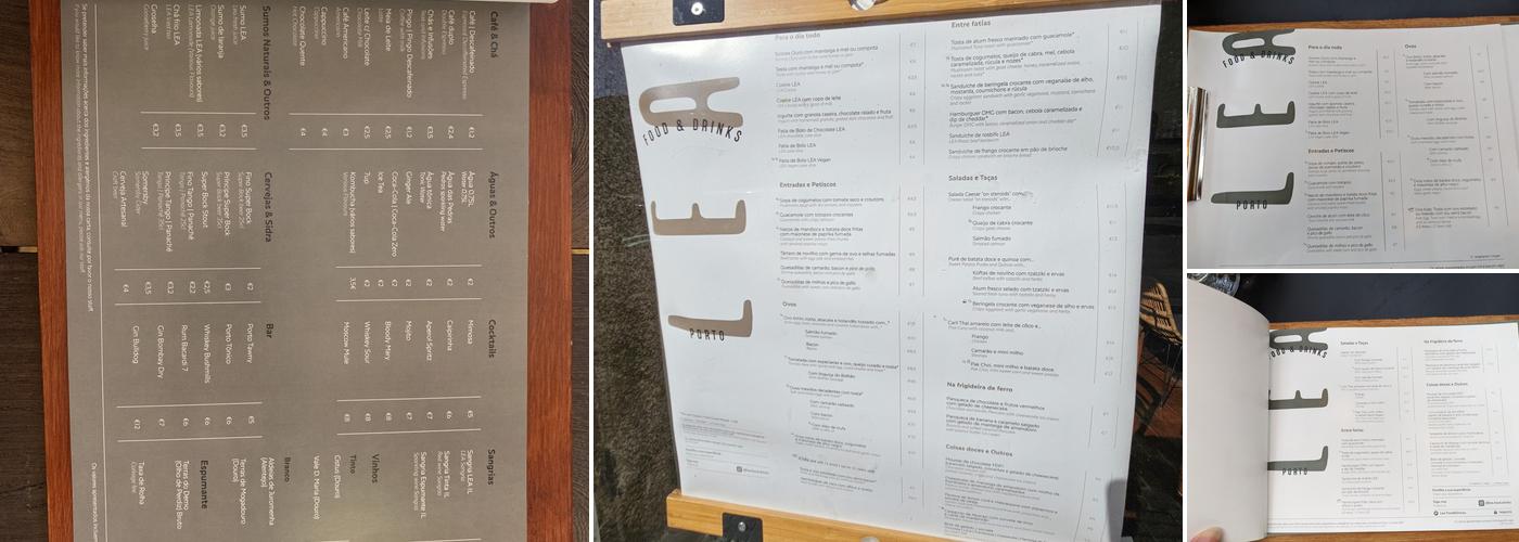 LEA - Food & Drinks Menu