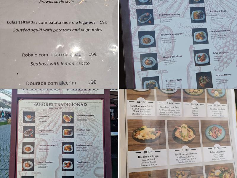Douro Velho Menu