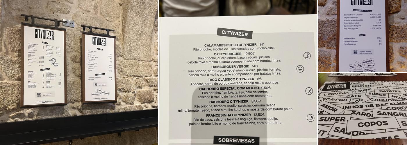 Citynizer Plaza - Ribeira Menu