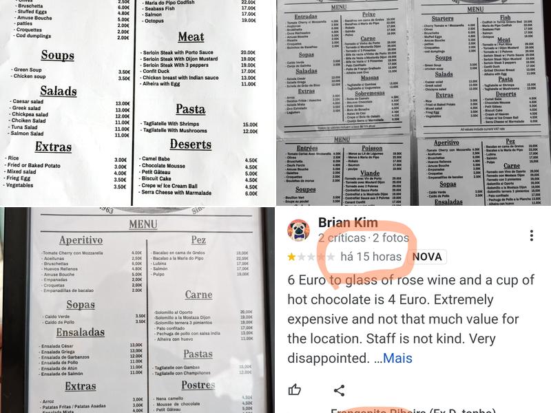 Franganito Ribeira (Ex D. tonho) Menu