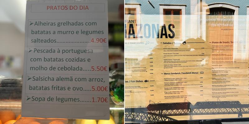 Amazonas Menu