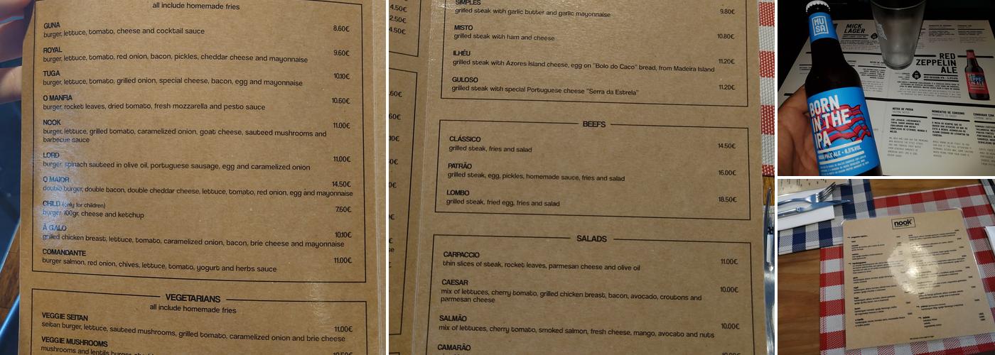 Nook - Hamburgueria & Pregaria Menu