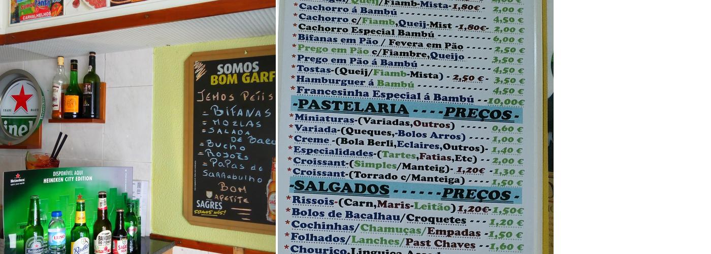 Bambu Caffé Menu