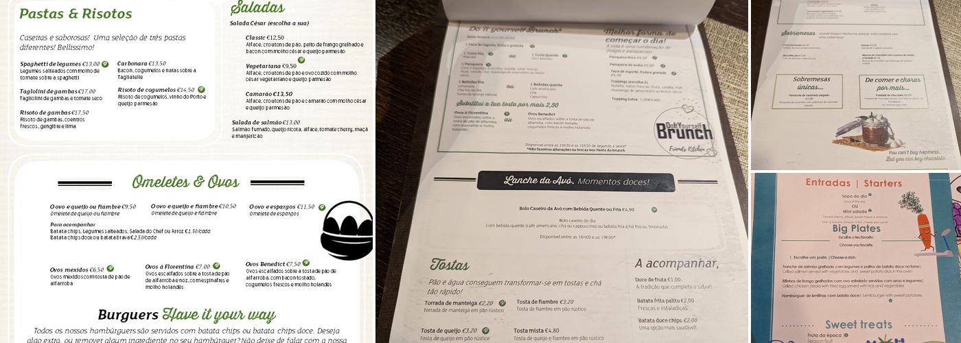 Friends Kitchen Menu