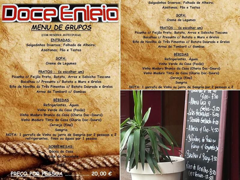 Doce Enleio - Actividades Hoteleiras, Lda. Menu