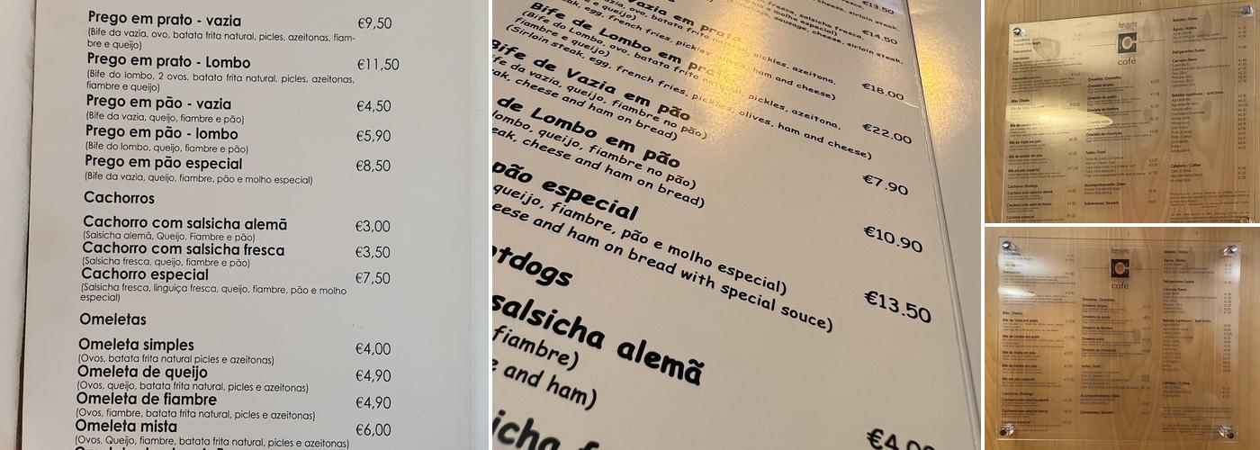 Francesinha Café Menu