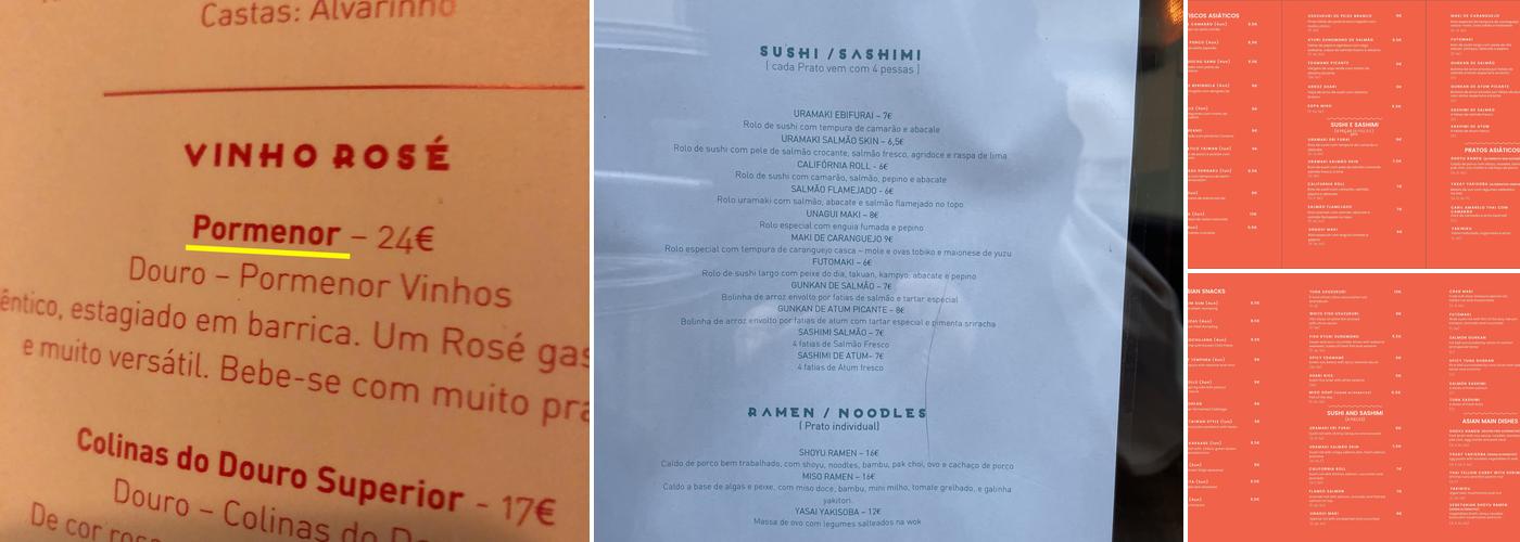 Taberna Asiática Menu