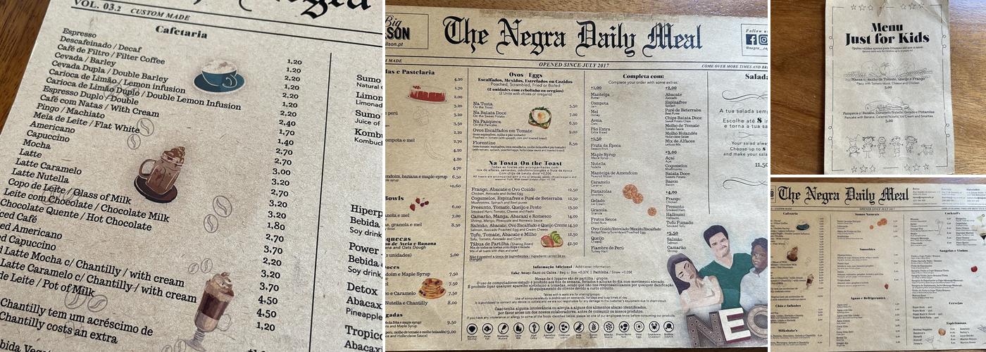 Negra Café Boavista Menu