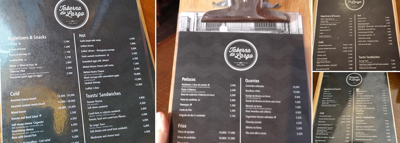 Taberna do Largo (Taberna do Largo - Porto) Menu